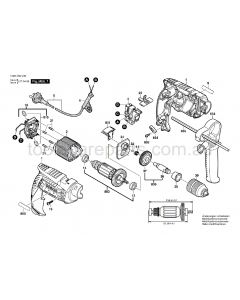 Bosch PSB 600 RE 3603D09240 Spare Parts