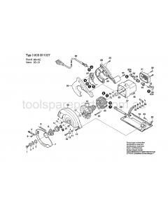 Bosch PKS 7 1/4" 0603311037 Spare Parts