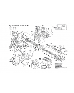 Bosch GSB 12 VE 0601930537 Spare Parts