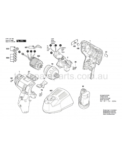 Bosch GSR 10.8V-EC HX 3601JD4140 Spare Parts