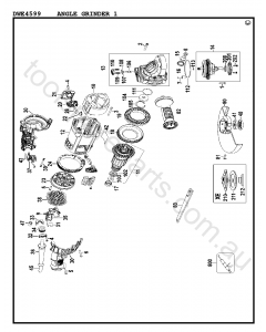 DeWalt DWE4599 - Type 1 Spare Parts