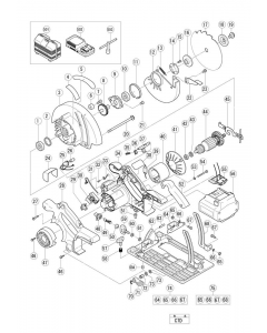 Hitachi 185MM (7-1/4&quot;) CORDLESS CIRCULAR SAW C7D Spare Parts