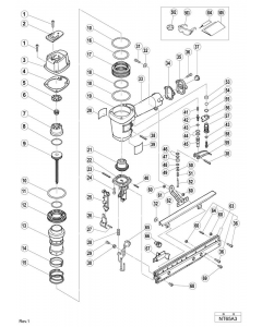 Hitachi NAILER NT65A3 Spare Parts