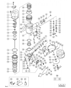 Hitachi 3-1/4&quot; COIL NAILER NV83A2 Spare Parts