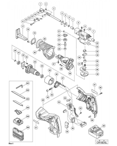 Hitachi CORDLESS RECIPROCATING SAW CR18DSL Spare Parts