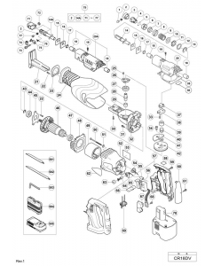Hitachi CORDLESS RECIPROCATING SAW CR18DV Spare Parts