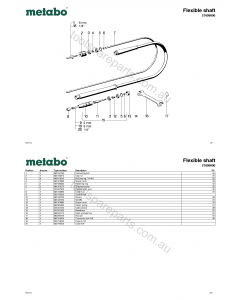 Metabo Flexible shaft 27609000 Spare Parts