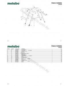 Metabo Stand, foldable 31895000 Spare Parts