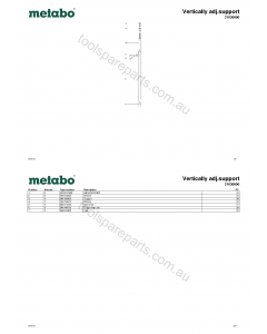 Metabo Vertically adj.support 31030000 Spare Parts