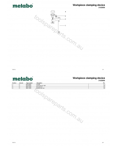 Metabo Workpiece clamping device 31029000 Spare Parts