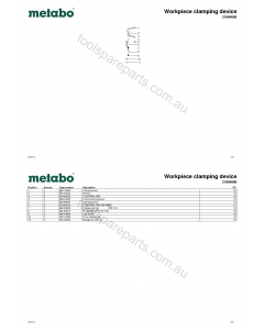 Metabo Workpiece clamping device 31904000 Spare Parts