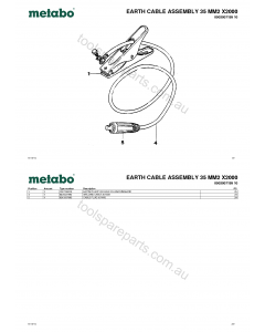Metabo EARTH CABLE ASSEMBLY 35 MM2 X2000 0902007199 10 Spare Parts