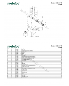 Metabo Basic 250-24 W 01533000 Spare Parts