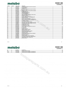 Metabo BASIC 260 0230026203 11 Spare Parts