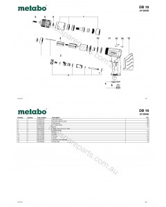 Metabo DB 10 04120000 Spare Parts