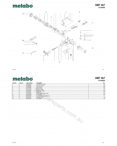Metabo DBF 457 01559000 Spare Parts