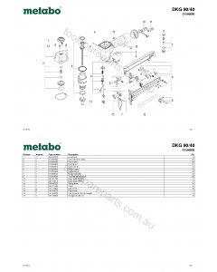 Metabo DKG 90/40 01566000 Spare Parts