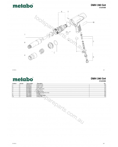 Metabo DMH 290 Set 01561000 Spare Parts