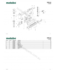 Metabo DPN 25 01563000 Spare Parts