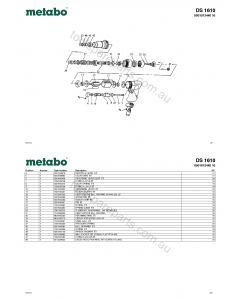 Metabo DS 1610 0901012440 10 Spare Parts