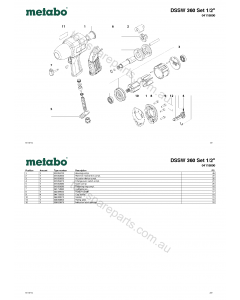 Metabo DSSW 360 Set 1/2" 04118000 Spare Parts