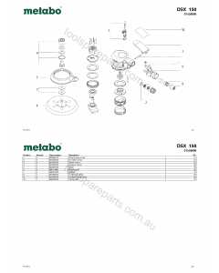 Metabo DSX 150 01558000 Spare Parts