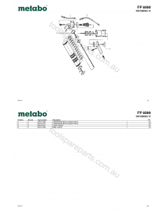 Metabo FP 8500 0901060983 10 Spare Parts