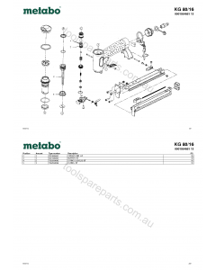 Metabo KG 80/16 0901054681 12 Spare Parts
