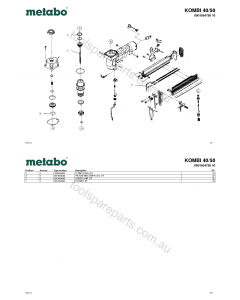 Metabo KOMBI 40/50 0901054720 10 Spare Parts