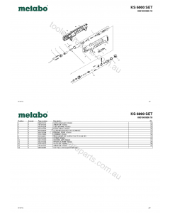 Metabo KS 6000 SET 0901061009 10 Spare Parts