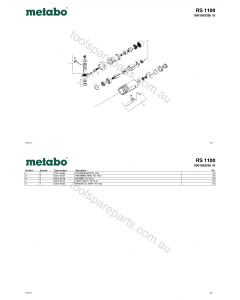 Metabo RS 1100 0901063265 10 Spare Parts