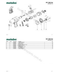 Metabo SR 1500 Set 0901059721 10 Spare Parts