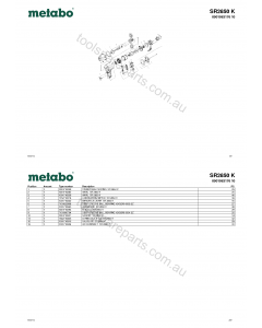 Metabo SR2850 K 0901063176 10 Spare Parts
