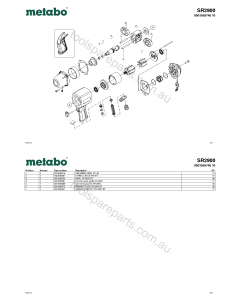 Metabo SR2900 0901059748 10 Spare Parts