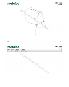 Metabo UBS 1000 01571000 Spare Parts