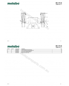 Metabo DS 175 D 0300017541 11 Spare Parts