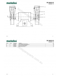 Metabo DS 200/25 D 0300020011 10 Spare Parts