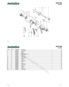 Metabo SSW 650 02204000 Spare Parts