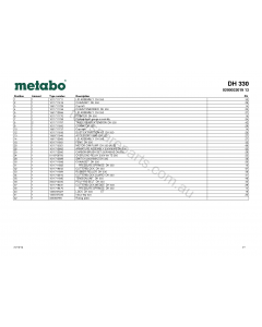 Metabo DH 330 0200033019 13 Spare Parts
