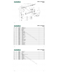 Metabo WPB 12-125 Quick 00428000 Spare Parts