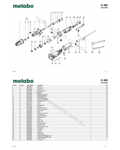 Metabo G 400 00427000 Spare Parts