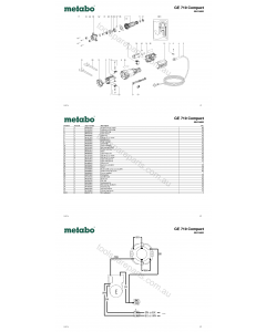 Metabo GE 710 Compact 00615000 Spare Parts