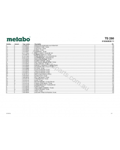 Metabo TS 250 0102502039 11 Spare Parts