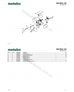 Metabo MIG/MAG 160 0271071701 10 Spare Parts