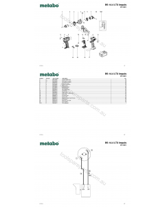 Metabo BS 14.4 LTX Impuls 02143001 Spare Parts