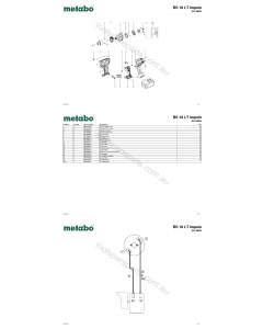 Metabo BS 18 LT Impuls 02139000 Spare Parts