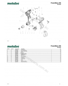 Metabo PowerMaxx BS 00079000 Spare Parts