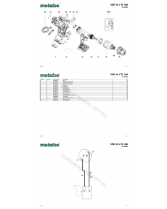 Metabo SSD 18 LTX 200 02196000 Spare Parts