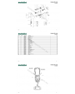 Metabo W 18 LTX 115 02170420 Spare Parts