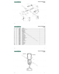 Metabo W 18 LTX 125 Inox 00174000 Spare Parts